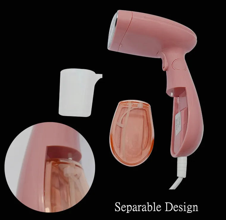 Pink Sokany steam ironing brush for clothes smoothing with EU plug