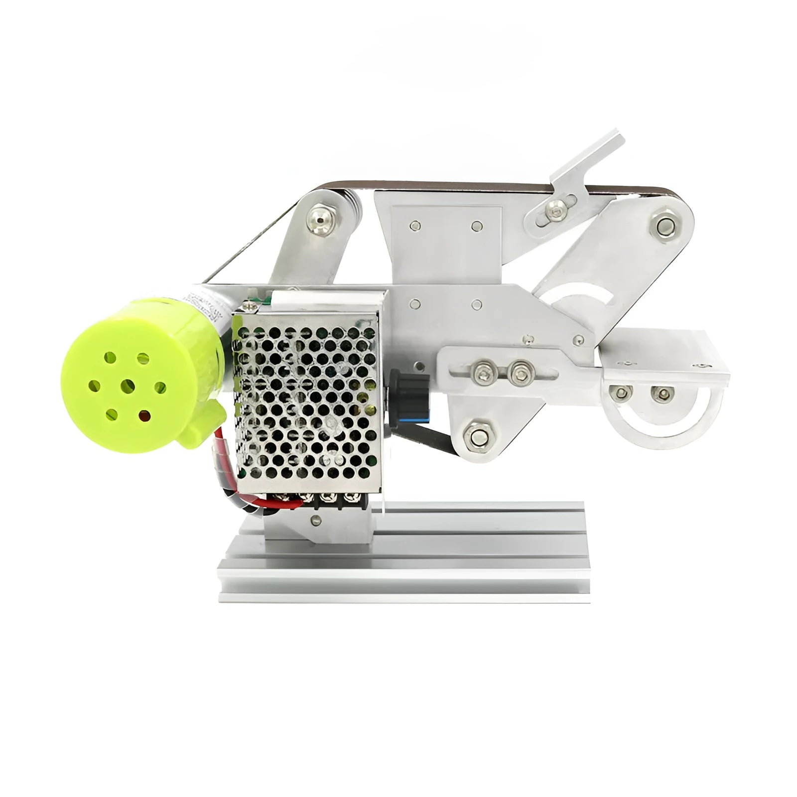 895 fixed-angle belt sharpening machine with adjustable speed controls on workshop bench