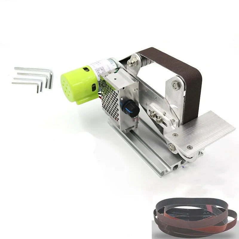 895 fixed-angle belt sharpening machine with adjustable speed controls on workshop bench