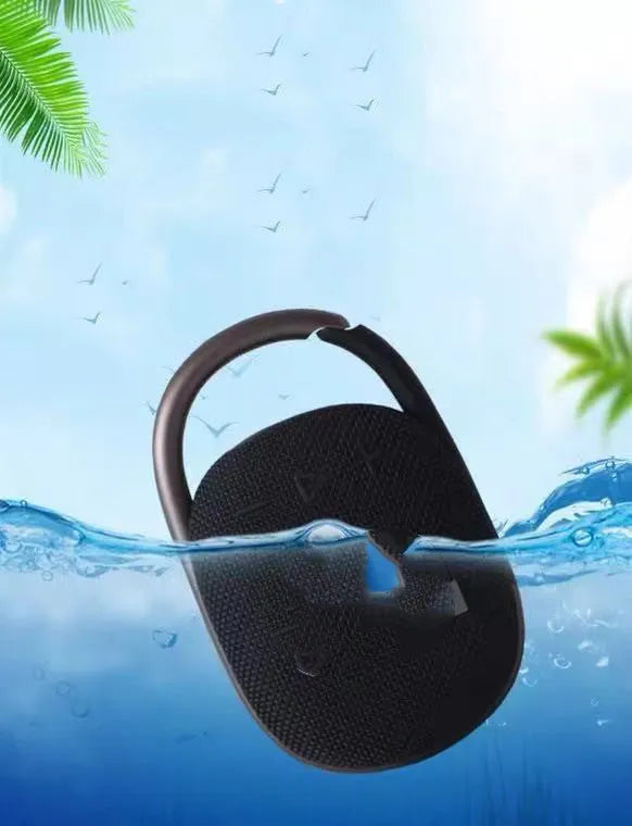 Small portable Bluetooth speaker in one of six colours: black, blue, green, pink, red, or silver grey.