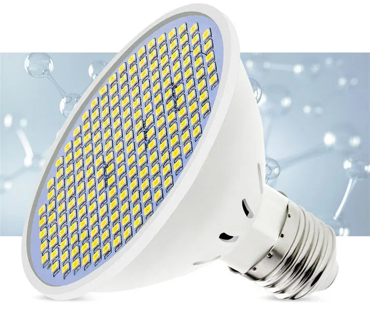 E27 screw-in LED lamp cup bulb showing white polycarbonate diffuser and metal base