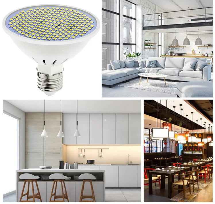 E27 screw-in LED lamp cup bulb showing white polycarbonate diffuser and metal base