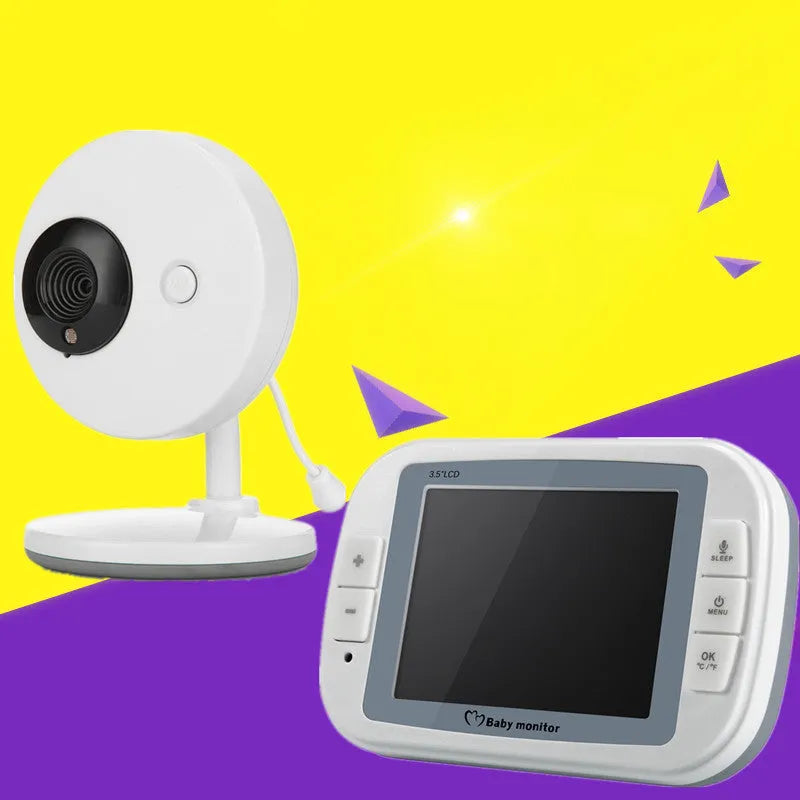 White 3.5 inch digital wireless baby monitor with night vision and temperature display