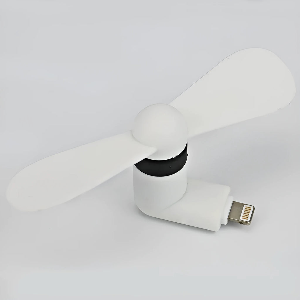Portable mobile phone mini fan in multiple colours with rotary switch compatible with iPhone and Android