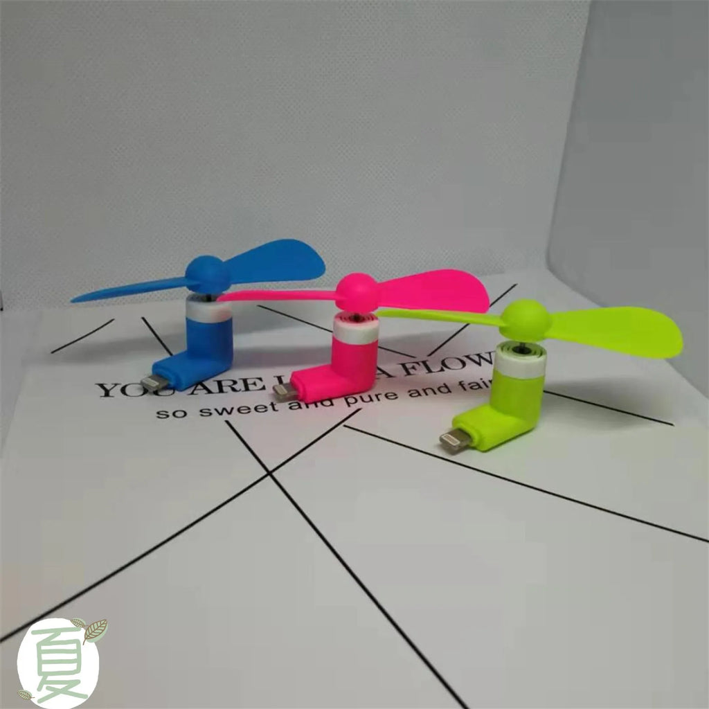 Portable mobile phone mini fan in multiple colours with rotary switch compatible with iPhone and Android