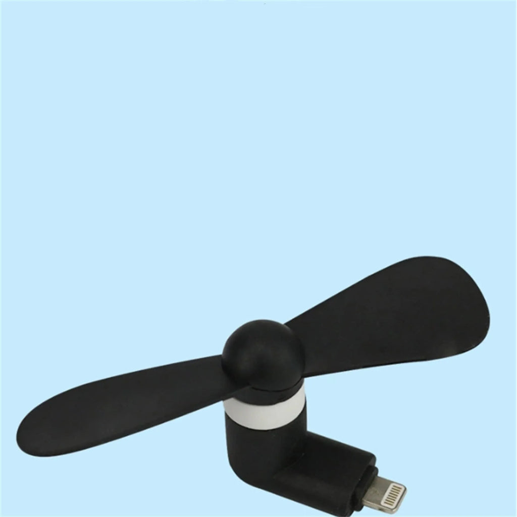 Portable mobile phone mini fan in multiple colours with rotary switch compatible with iPhone and Android