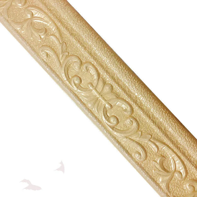 Self-adhesive decorative skirting line with grid pattern for living room wall protection