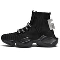 Men's black and white casual sports shoes with mesh lining, sizes 39-47
