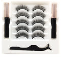 Magnetic false eyelashes and dual-purpose eyeliner set with five pairs of reusable mink lashes.