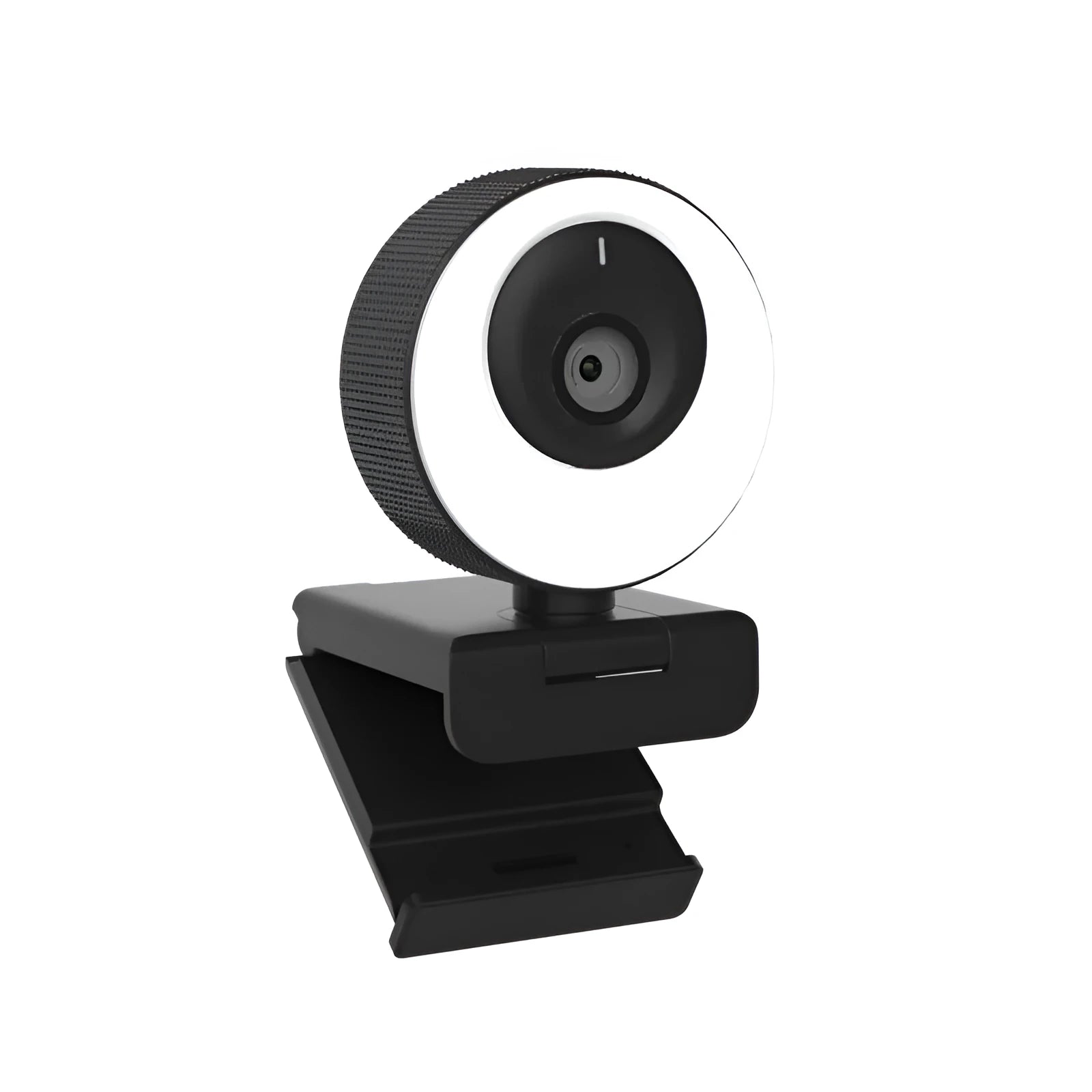 Black USB webcam with built-in microphone on a 1.7 metre cable for desktop and laptop computers