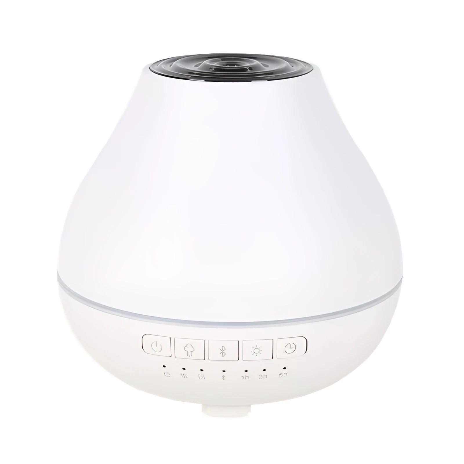 White round Bluetooth aroma diffuser humidifier with night light and essential oil capacity