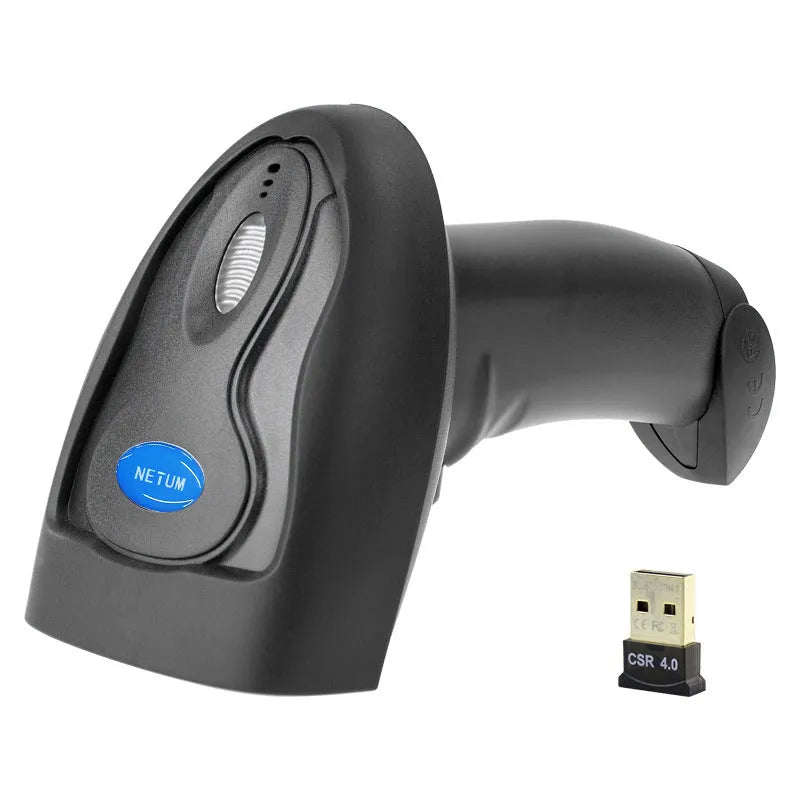 Black wireless USB handheld barcode scanner 6900 model with compact dimensions