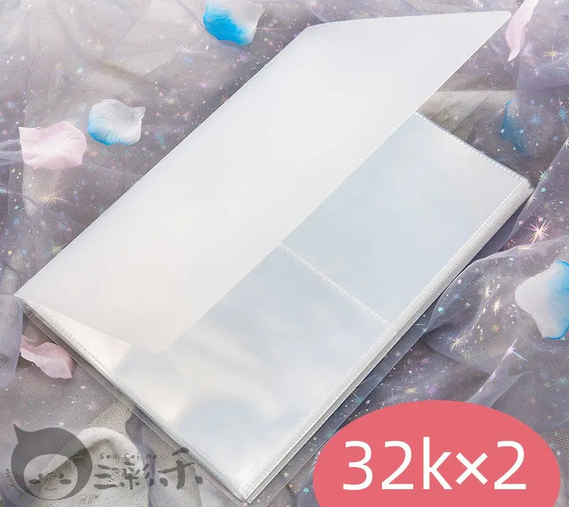 PP plastic waterproof storage album with rounded corners in four size options.