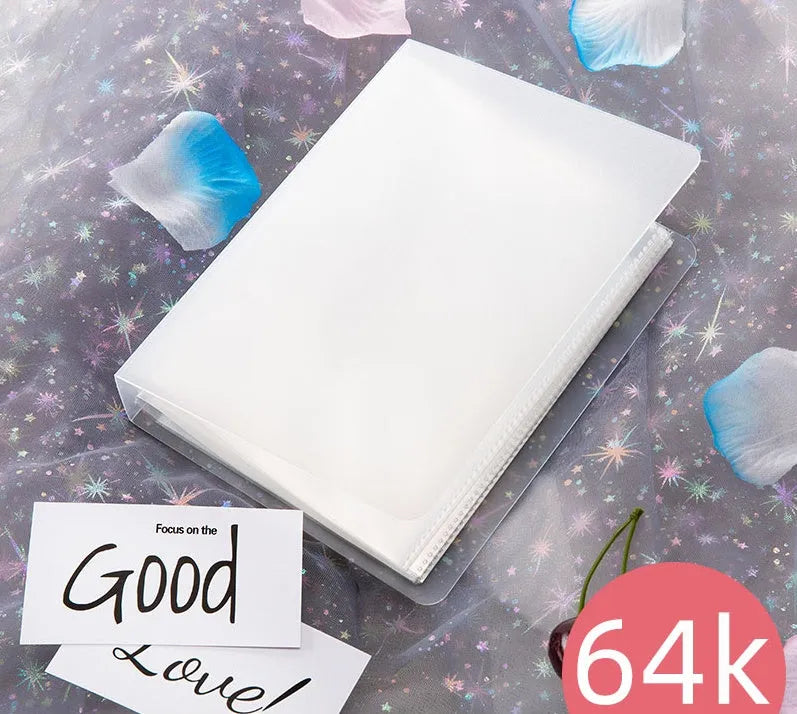 PP plastic waterproof storage album with rounded corners in four size options.