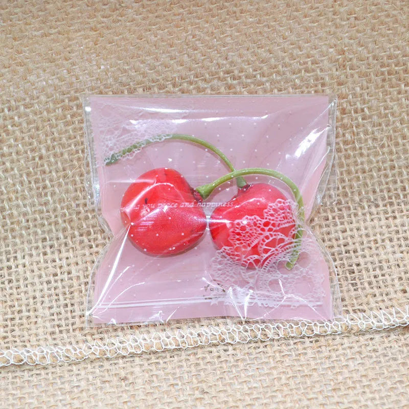 Pink self-adhesive plastic packaging bags for handmade soap with UV printing