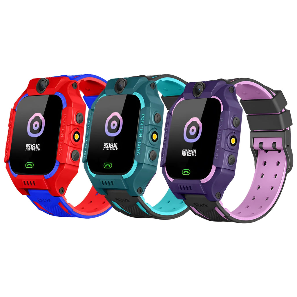 Z6 Q19 children's GPS smart watch with 1.44-inch touch screen in green, purple, and red colour options