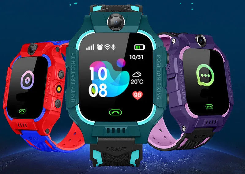 Z6 Q19 children's GPS smart watch with 1.44-inch touch screen in green, purple, and red colour options
