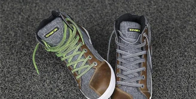 Men's black motorcycle riding shoes casual short boots summer breathable anti-fall