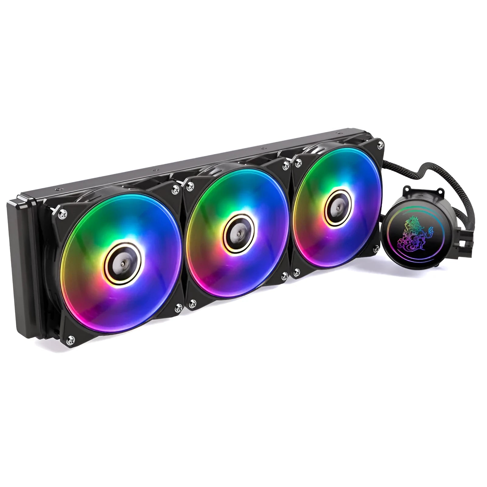 Kirin 240mm ARGB CPU water cooling radiator with colourful lights and copper-aluminum fins