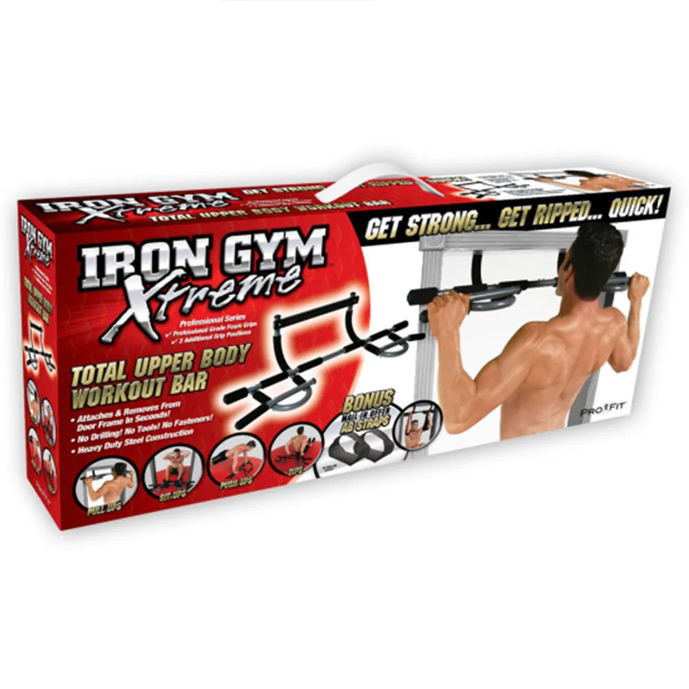 Black steel pipe pull-up bar mounted on wall for home fitness training