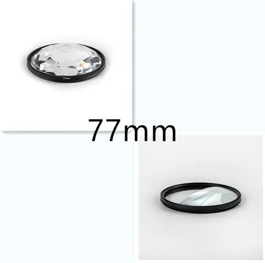 77mm half moon split focus filter for SLR cameras with rotatable metal housing