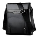 Medium square shoulder bag for men in soft PU leather with zipper opening and single strap