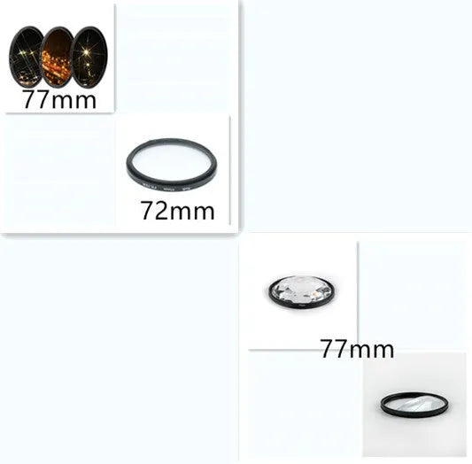 77mm half moon split focus filter for SLR cameras with rotatable metal housing