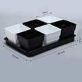 Meishi black and white resin flower pot set with tray for succulents and indoor plants.