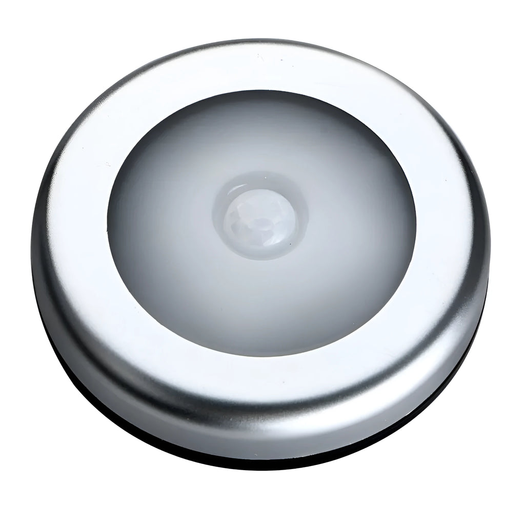 Silver wireless motion sensor night light with square PC plastic lampshade