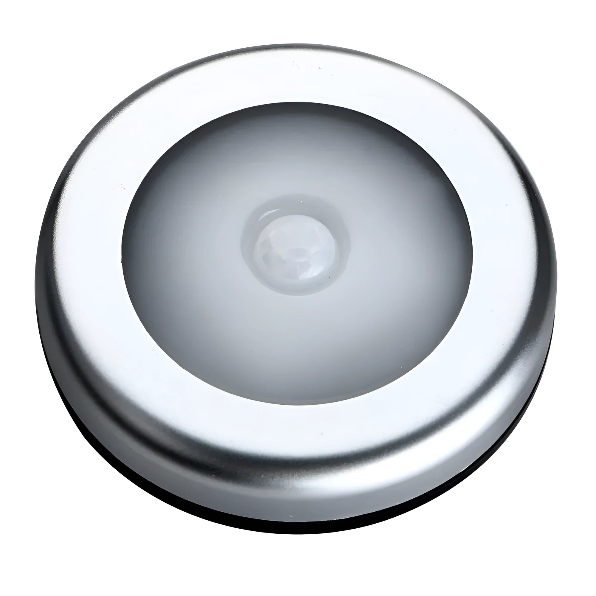 Silver wireless motion sensor night light with square PC plastic lampshade