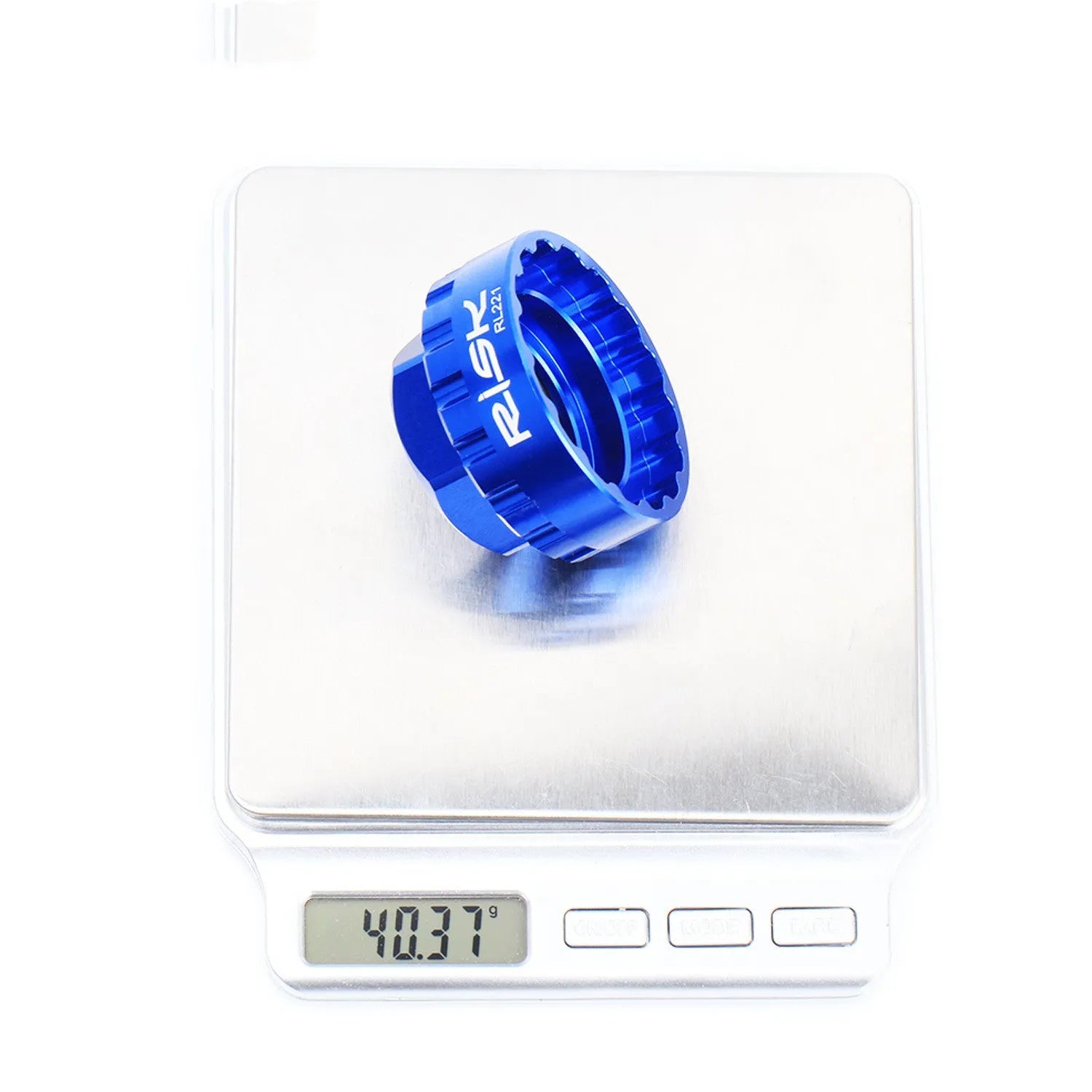 Blue aluminium alloy 12-speed direct mount disc removal tool for bicycle hydraulic brakes