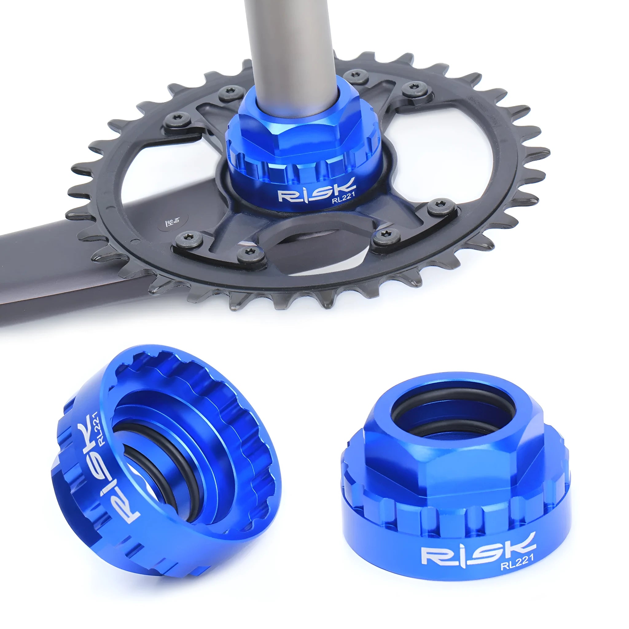 Blue aluminium alloy 12-speed direct mount disc removal tool for bicycle hydraulic brakes