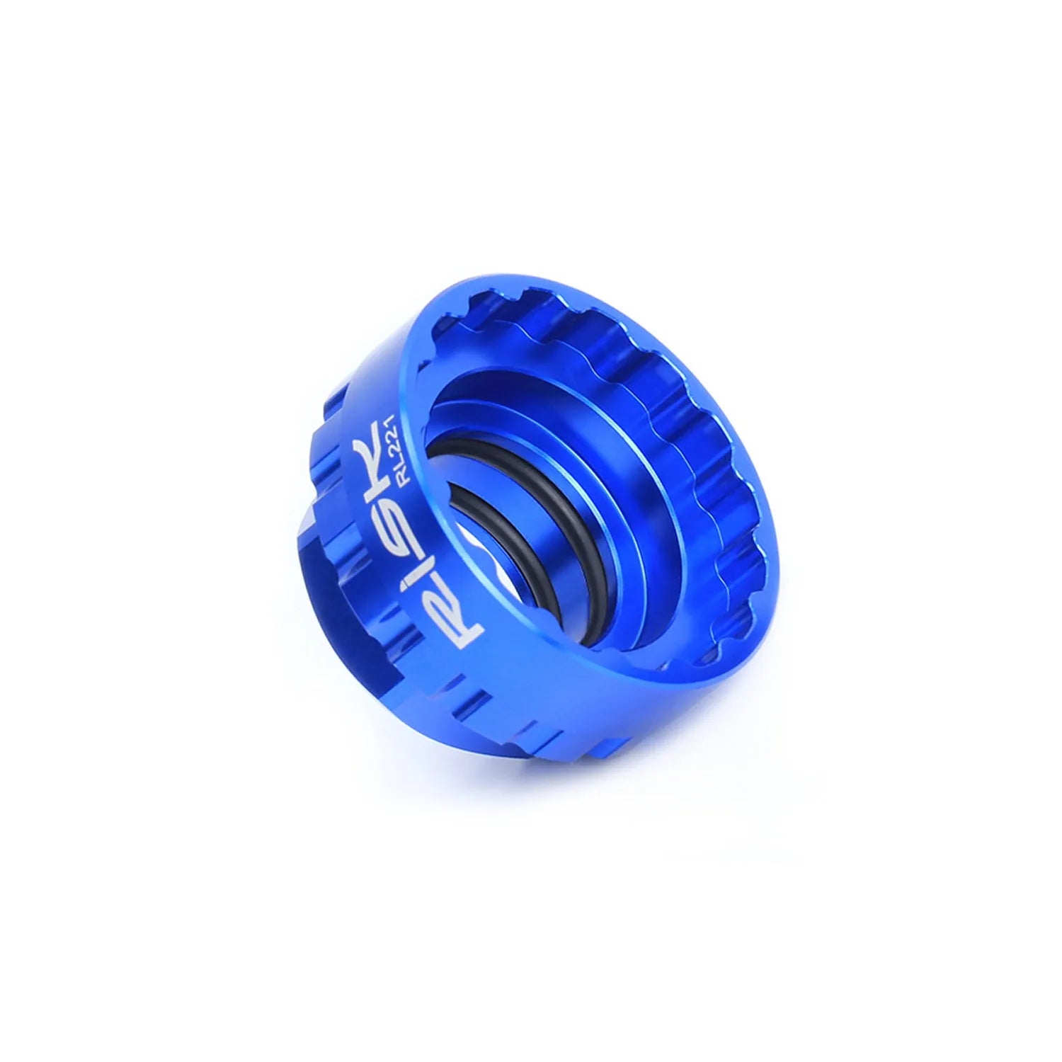 Blue aluminium alloy 12-speed direct mount disc removal tool for bicycle hydraulic brakes