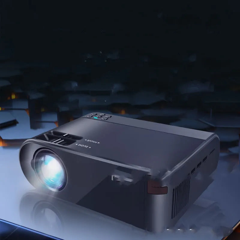 Portable Android WiFi projector unit with wireless connectivity and AI voice control system