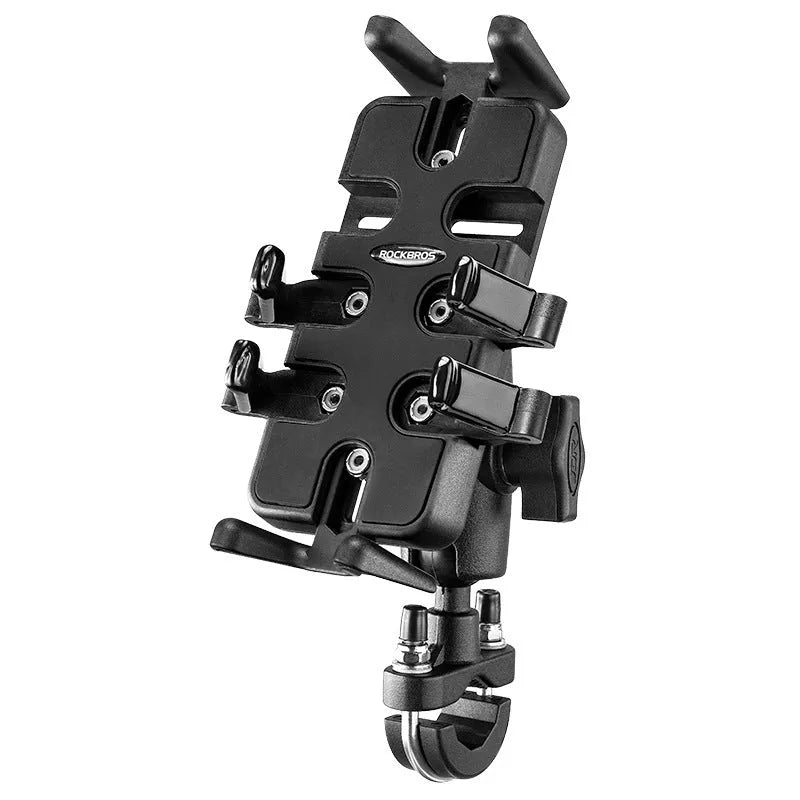 Black U-shaped motorcycle phone navigation bracket with nylon construction for bicycle and electric car mounting