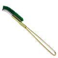 Green elbow-shaped rust removal brush with nylon wire bristles and metal handle