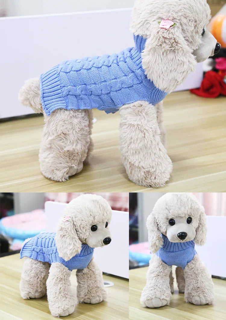Cashmere twisted rope pet sweater for dogs in wool with size options