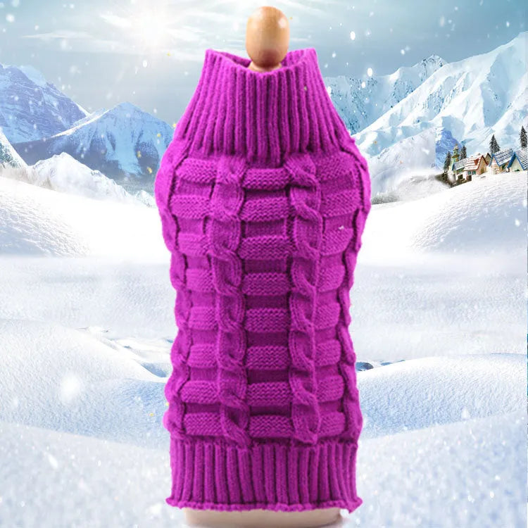 Cashmere twisted rope pet sweater for dogs in wool with size options