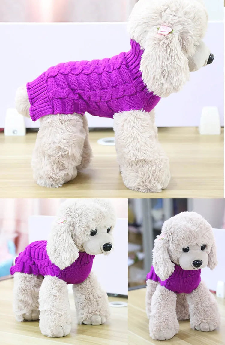 Cashmere twisted rope pet sweater for dogs in wool with size options