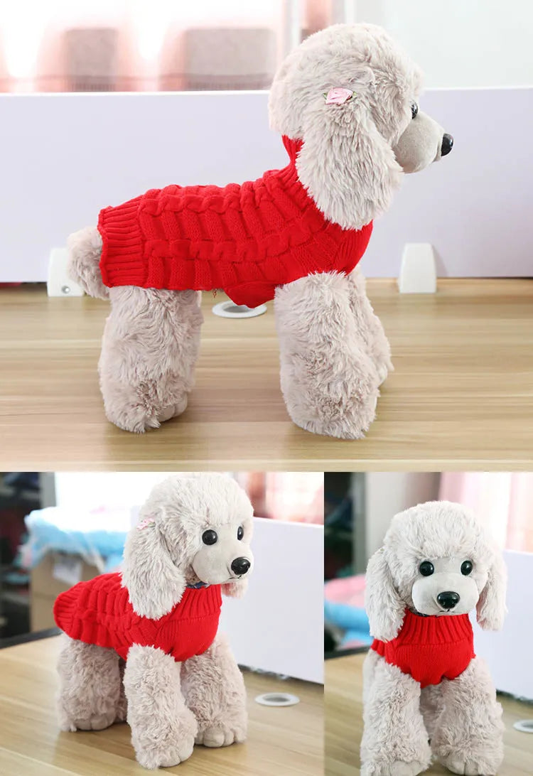 Cashmere twisted rope pet sweater for dogs in wool with size options