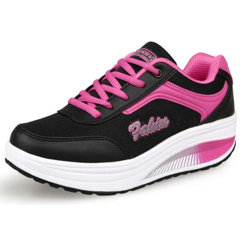 Women's heelless travel sports shoes in multiple colours with medium heel