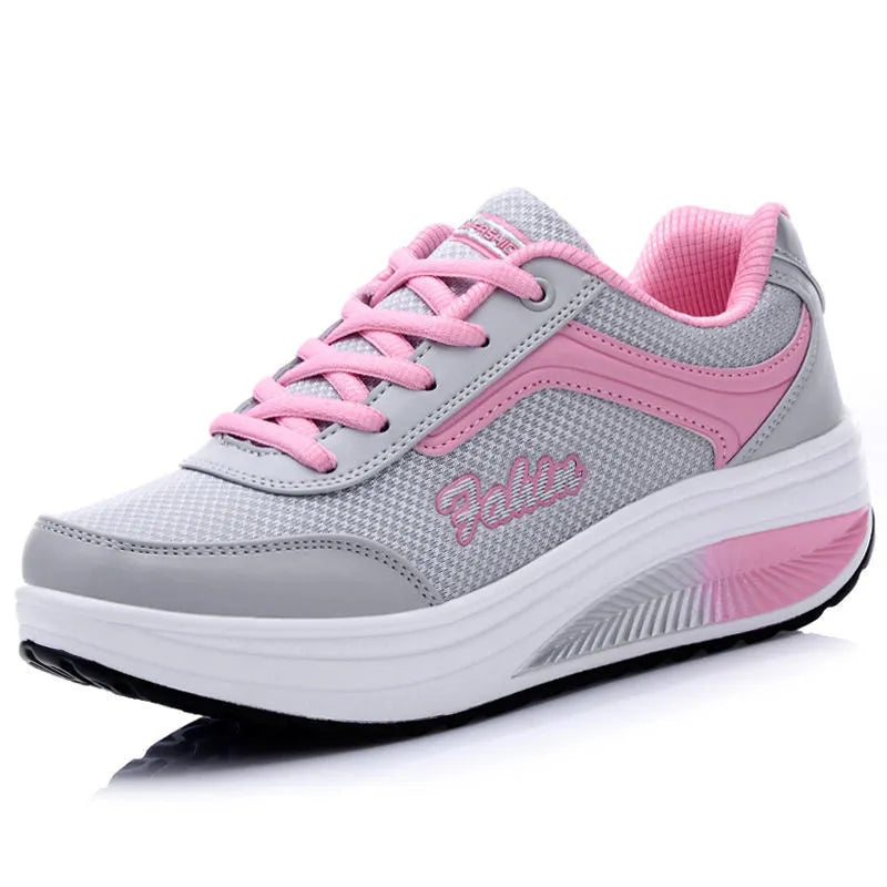 Women's heelless travel sports shoes in multiple colours with medium heel