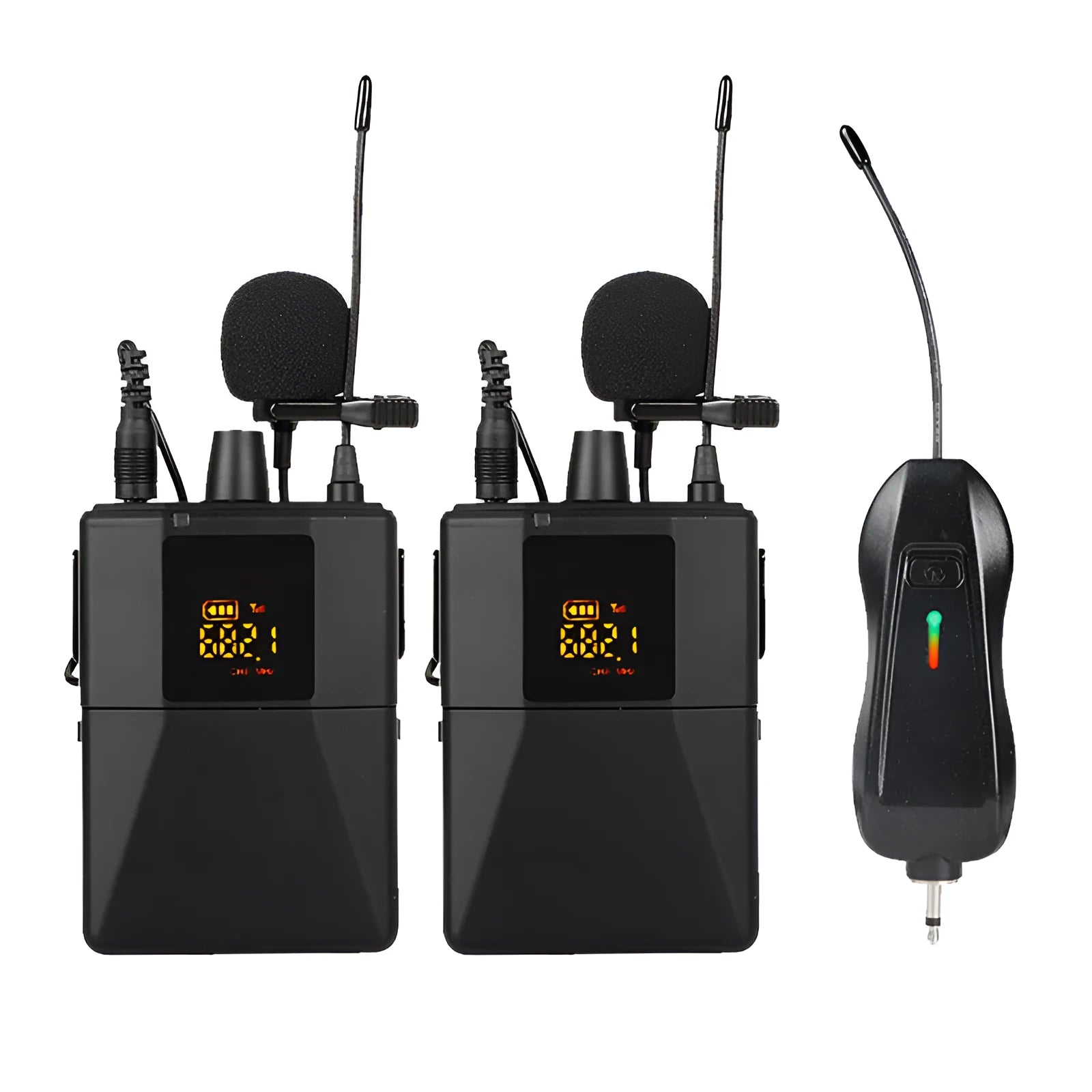 Little Bee black wireless lavalier lapel microphone for video recording