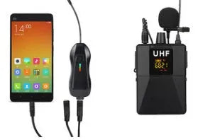 Little Bee black wireless lavalier lapel microphone for video recording