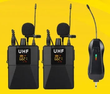 Little Bee black wireless lavalier lapel microphone for video recording