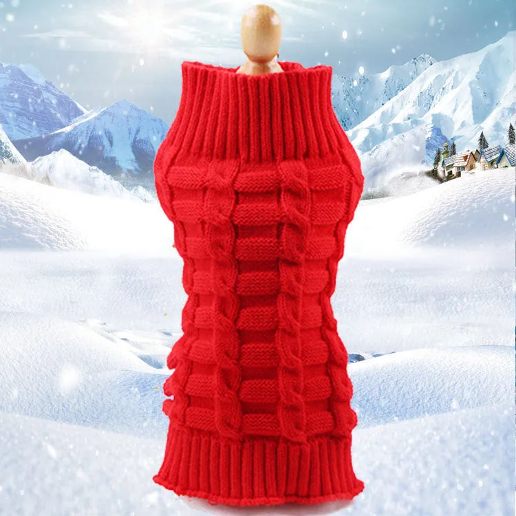 Cashmere twisted rope pet sweater for dogs in wool with size options
