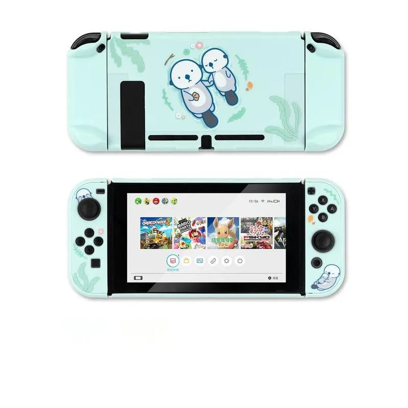 Nintendo Switch Lite silicone protective case with back grip housing and included screen protector