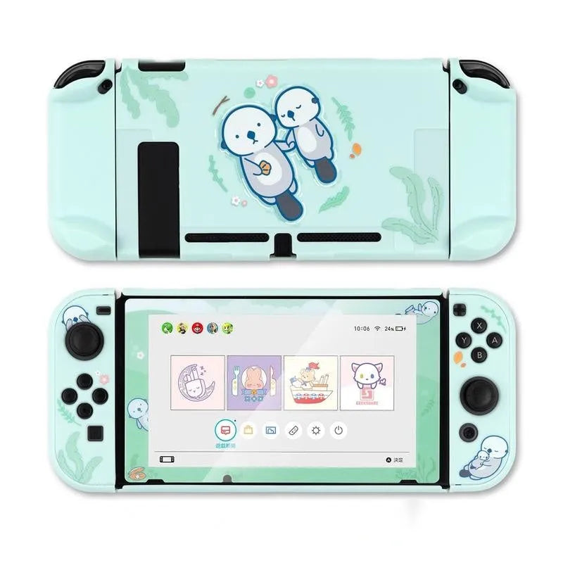 Nintendo Switch Lite silicone protective case with back grip housing and included screen protector