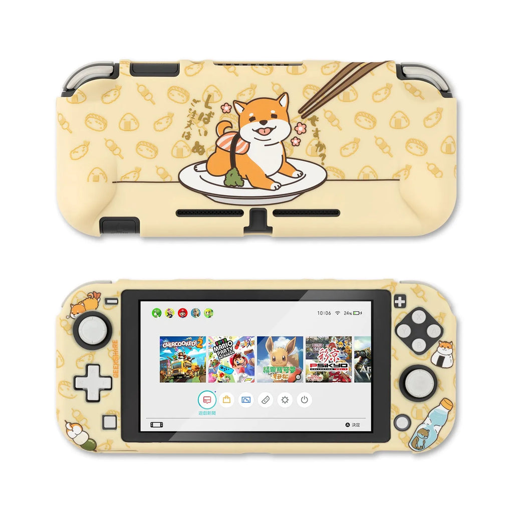 Nintendo Switch Lite silicone protective case with back grip housing and included screen protector