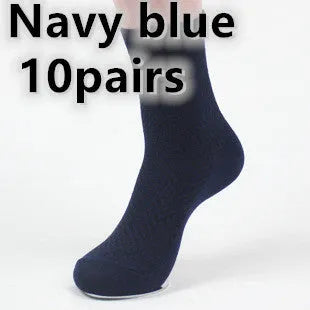 Men's bamboo fibre socks with small square pattern in five colour options